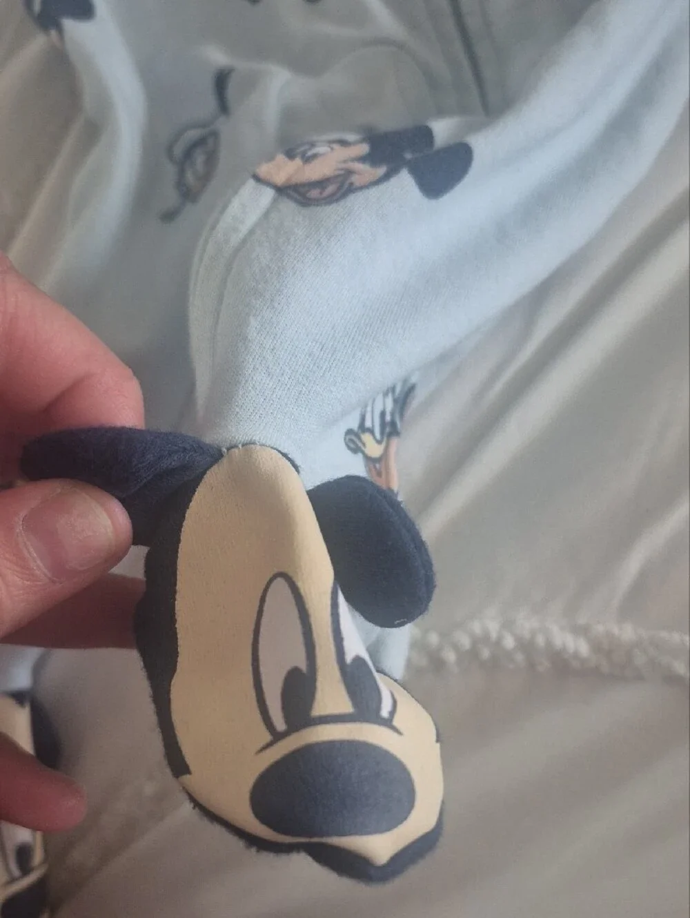 Disney Light Blue Mickey Mouse Footed One-Piece